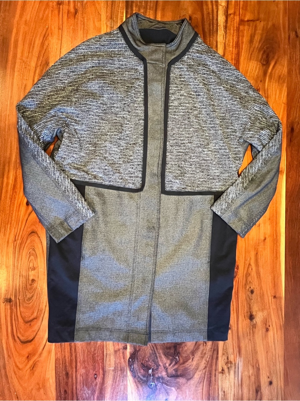 Lululemon Gray & Black Mixed-Texture Coat